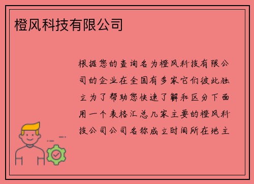 橙风科技有限公司